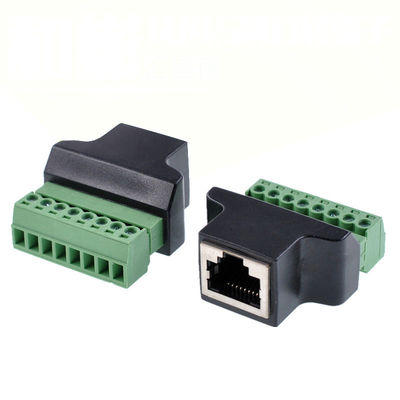 RJ45 Female Jack 8P8C to 8 Pin Screw Terminal Block Adapter for CCTV Vedio Solution