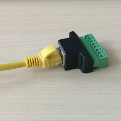 RJ45 Female Jack 8P8C to 8 Pin Screw Terminal Block Adapter for CCTV Vedio Solution