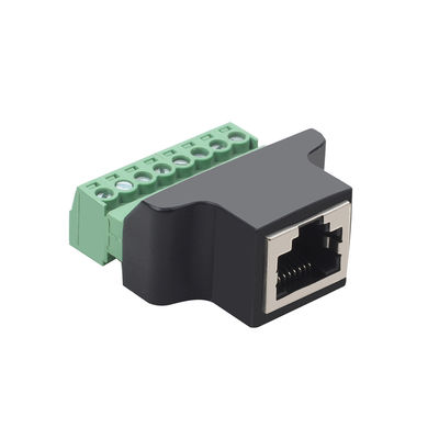 RJ45 Female Jack 8P8C to 8 Pin Screw Terminal Block Adapter for CCTV Vedio Solution