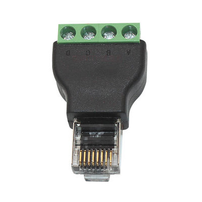 RJ45 Network Male Plug 8P8C to RS485 4 Pin Screw Terminal Block Adapter