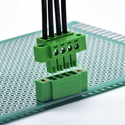 3.81mm Pitch PCB Screw Terminal Blocks Plug + Straight Angle Pin Header with Flange