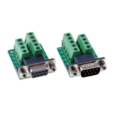 DB9 D Sub 9 Pin Female Male RS232 Serial Adapter to Screw Terminal Blocks Breakout Board Without Cover