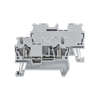 Din Rail Grouding Earth Screwless Spring Crimping Terminal Blocks Two Color Replacement