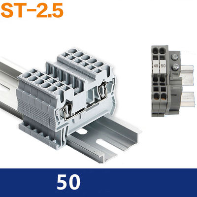 Din Rail Grouding Earth Screwless Spring Crimping Terminal Blocks Two Color Replacement