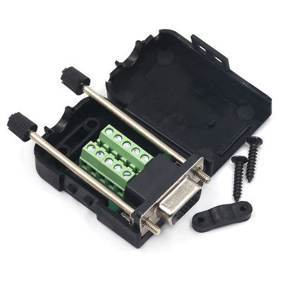 DB9 D Sub 9 Pin RS232 Serial Port Connectors to Terminal Blocks Adapter with housing