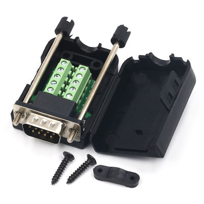 DB9 D Sub 9 Pin RS232 Serial Port Connectors to Terminal Blocks Adapter with housing