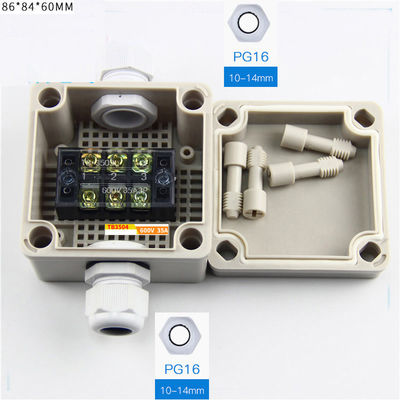 Pastic Electric Enclosure Project Junction Box 86*84*60mm with Gland Connectors Waterproof