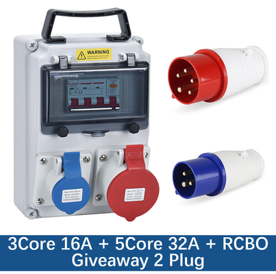 IP65 Waterproof Outdoor Electrical Socket Plastic Electric Box AC 380V - 400V