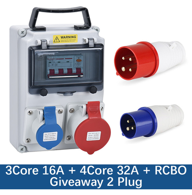 IP65 Waterproof Outdoor Electrical Socket Plastic Electric Box AC 380V - 400V