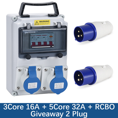 IP65 Waterproof Outdoor Electrical Socket Plastic Electric Box AC 380V - 400V