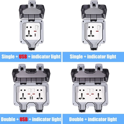 Wall Mounted Power Outlet Socket Outdoor Charging Poles Plastic Switch Box IP66 Wheatherproof