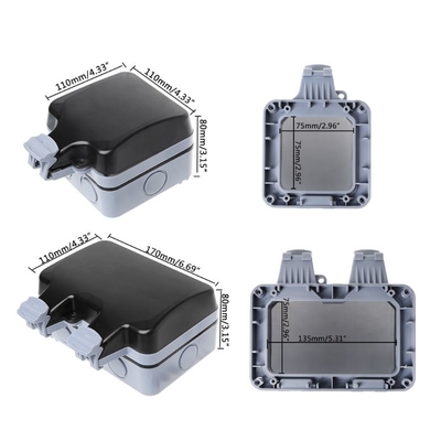 Wall Mounted Power Outlet Socket Outdoor Charging Poles Plastic Switch Box IP66 Wheatherproof