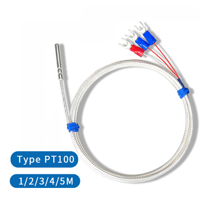 Probe Tube Type PT100 Thermocouple Sensor 3 Wires for Temperature Controller Kit