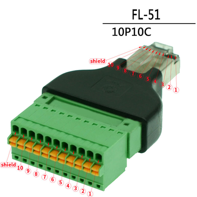 RJ45 Network Plug Male or Female 10P10C RJ48 to 10 pin Screw Terminal Block Adapter