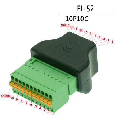 RJ45 Network Plug Male or Female 10P10C RJ48 to 10 pin Screw Terminal Block Adapter