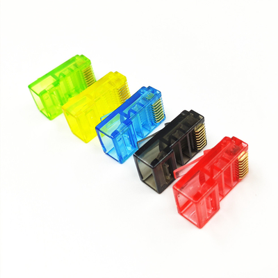 Multicolour RJ45 8P8C Modular Plug Cat5E Ethernet Cable Connector Gold Plated 30um