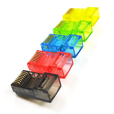 Multicolour RJ45 8P8C Modular Plug Cat5E Ethernet Cable Connector Gold Plated 30um