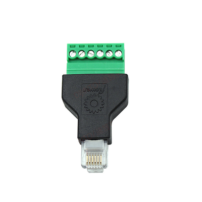 RJ12 6P6C Connectors Modular Plugs to 6 Pin Screw Terminal Blocks Adapter